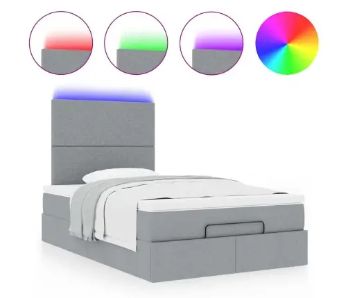 Osmaņu Gultas Rāmis Ar Matrača Gaiši Pelēks 120X200 Cm Audums Vidaxl