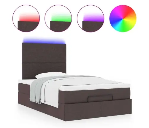 Osmaņu Gultas Rāmis Ar Matrača Tumši Pelēks 120X200 Cm Audums Vidaxl