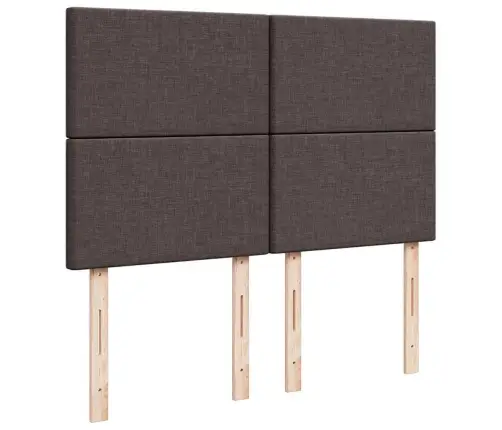 Osmaņu Gulta Ar Matraci&Leds, Tumši Brūns, 140X190 Cm, Audums Vidaxl