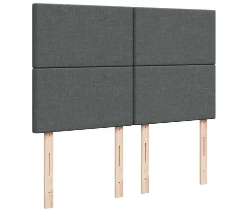 Osmaņu Gulta Ar Matraci&Leds, Tumši Pelēks, 140X200 Cm, Audums Vidaxl