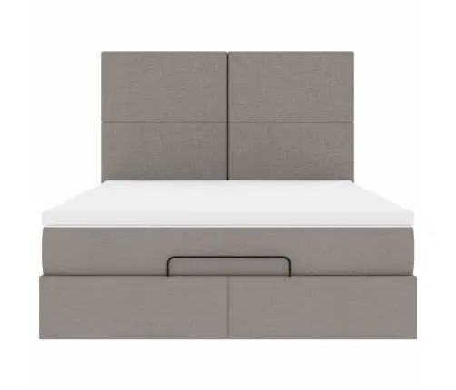 Osmaņu Gulta Ar Matraci Un Gaismas Diodēm Taupē 140X200 Cm Vidaxl