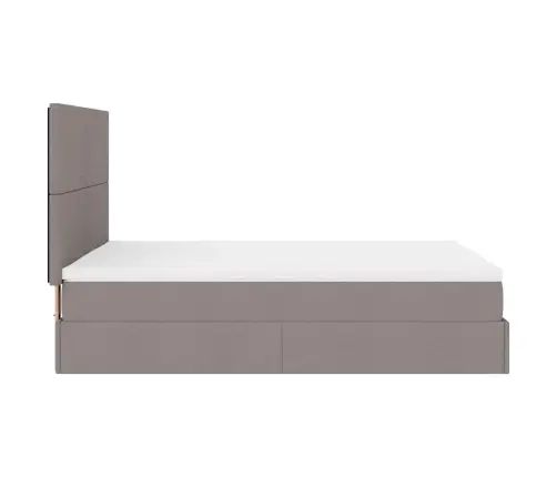 Osmaņu Gulta Ar Matraci Un Gaismas Diodēm Taupē 140X200 Cm Vidaxl