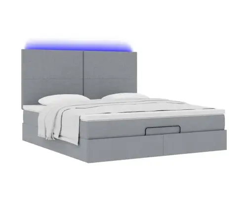 Osmaņu Gultas Rāmis Ar Matrača Gaiši Pelēks 160X200 Cm Audums Vidaxl