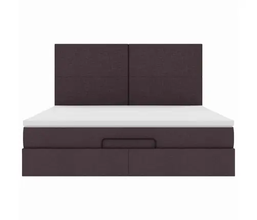 Osmaņu Gultas Rāmis Ar Matrača Tumši Brūns 160X200Cm Audums Vidaxl