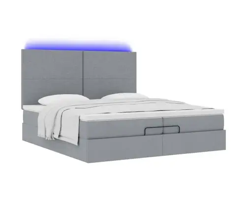 Osmanų Lovos Rėmas Su Čiužiniais, Pilkas, 200X200cm Audinys