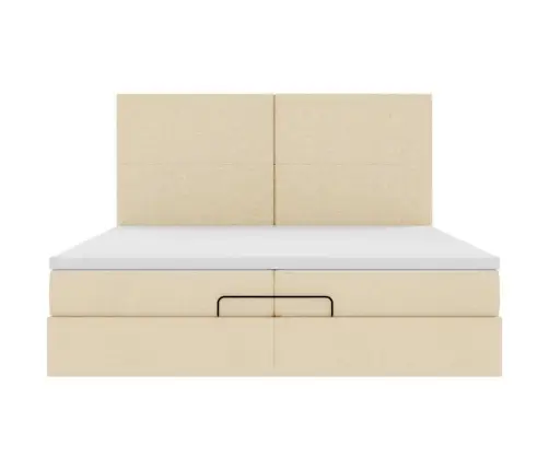 Osmanų Lovos Rėmas Su Čiužiniais, Kreminis, 200X200cm Audinys