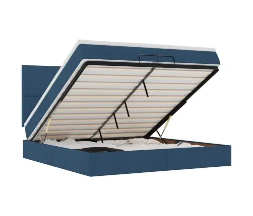 Osmanų Lovos Rėmas Su Čiužiniais, Mėlynas, 200X200cm Audinys