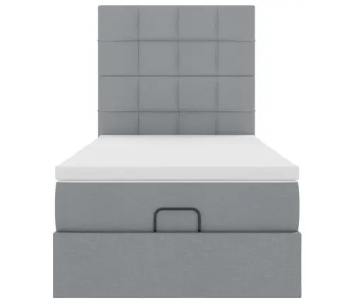 Osmaņu Gultas Rāmis Ar Matrača Gaiši Pelēks 90X190 Cm Audums Vidaxl