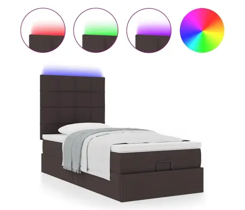 Osmanų Lovos Rėmas Su Čiužiniu, Rudas, 90X190cm Audinys