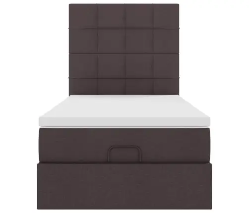Osmaņu Gultas Rāmis Ar Matrača Tumši Brūns 100X200 Cm Audums Vidaxl Osmaņu Gultas Rāmis Ar Matrača Tumši Brūns 100X200 Cm Audums Vidaxl