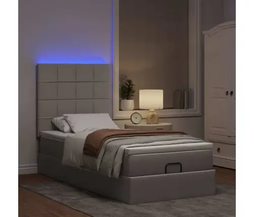 Osmaņu Gultas Rāmis Ar Matrača Pelēkbrūna 100X200 Cm Audums Vidaxl