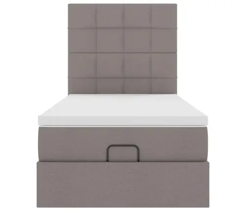 Osmaņu Gultas Rāmis Ar Matrača Pelēkbrūna 100X200 Cm Audums Vidaxl