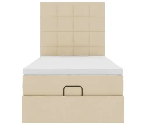 Osmaņu Gultas Rāmis Ar Matrača Krēma 100X200 Cm Audums Vidaxl