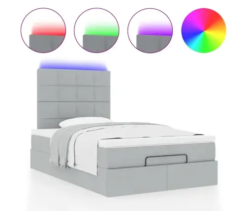 Osmaņu Gultas Rāmis Ar Matrača Gaiši Pelēks 120X190 Cm Audums Vidaxl