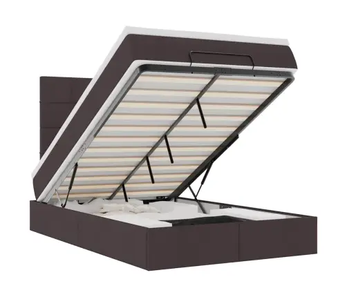 Osmaņu Gultas Rāmis Ar Matrača Tumši Pelēks 120X190 Cm Audums Vidaxl