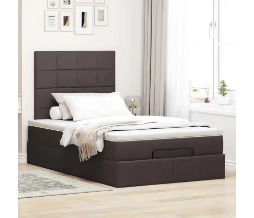 Osmaņu Gultas Rāmis Ar Matrača Tumši Pelēks 120X190 Cm Audums Vidaxl