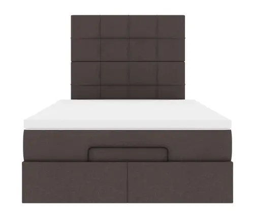 Osmaņu Gultas Rāmis Ar Matrača Tumši Pelēks 120X190 Cm Audums Vidaxl