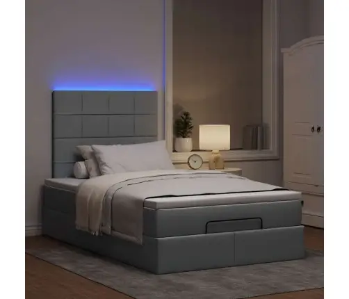 Osmanų Lovos Rėmas Su Čiužiniu, Pilkas, 120X200cm Audinys