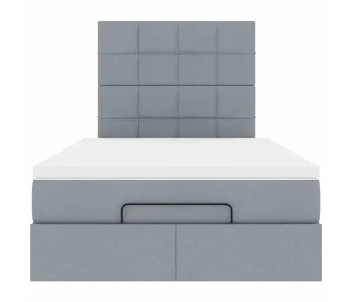 Osmanų Lovos Rėmas Su Čiužiniu, Pilkas, 120X200cm Audinys