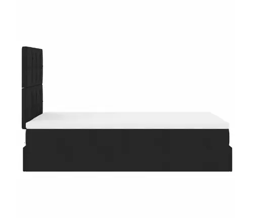 Osmaņu Gultas Rāmis Ar Matrača Melns 120X200 Cm Audums Vidaxl