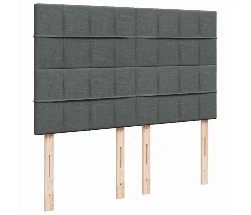 Osmaņu Gulta Ar Matraci&Leds, Tumši Pelēks, 140X190 Cm, Audums Vidaxl