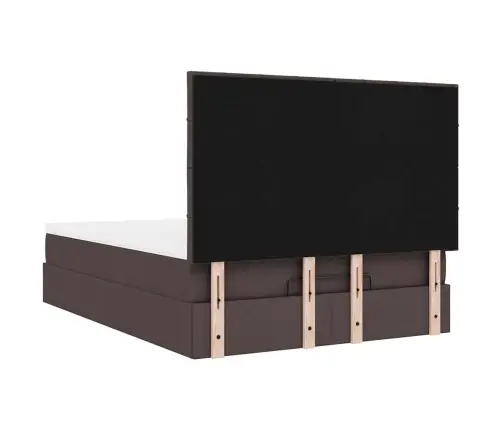 Osmanų Lova Su Čiužiniu Ir Led, Rudas, 140X190cm Audinys