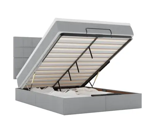 Osmaņu Gultas Rāmis Ar Matrača Gaiši Pelēks 140X200Cm Audums Vidaxl