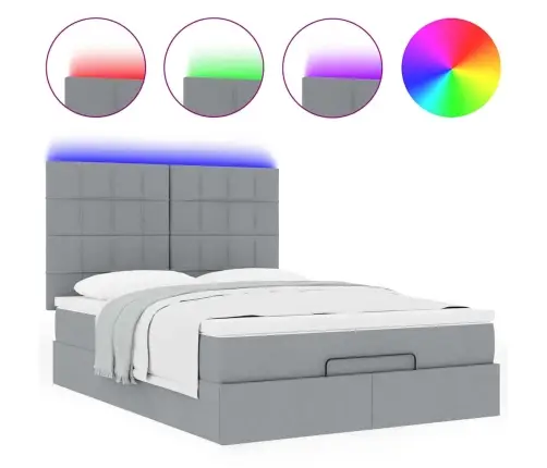 Osmaņu Gultas Rāmis Ar Matrača Gaiši Pelēks 140X200Cm Audums Vidaxl