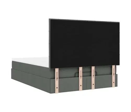 Osmaņu Gulta Ar Matraci&Leds, Tumši Pelēks, 140X200 Cm, Audums Vidaxl