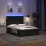 Osmanų Lova Su Čiužiniu Ir Led Lemputėmis Juodas 140X200 Cm