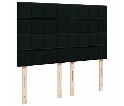 Osmanų Lova Su Čiužiniu Ir Led Lemputėmis Juodas 140X200 Cm
