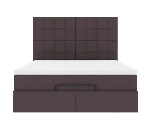 Osmaņu Gultas Rāmis Ar Matrača Tumši Pelēks 140X200Cm Audums Vidaxl