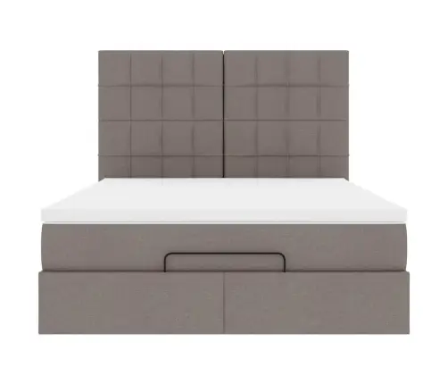 Osmaņu Gulta Ar Matraci Un Gaismas Diodēm Taupē 140X200 Cm Vidaxl