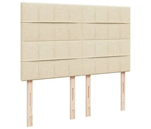 Osmaņu Gulta Ar Matraci & Leds, Krēmkrāsas, 140X200 Cm, Audums Vidaxl