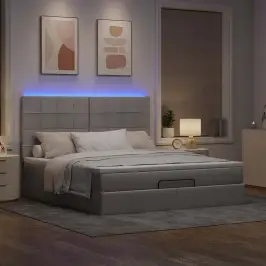 Osmaņu Gultas Rāmis Ar Matrača Pelēkbrūns 160X200Cm Audums Vidaxl Osmaņu Gultas Rāmis Ar Matrača Pelēkbrūns 160X200Cm Audums Vidaxl