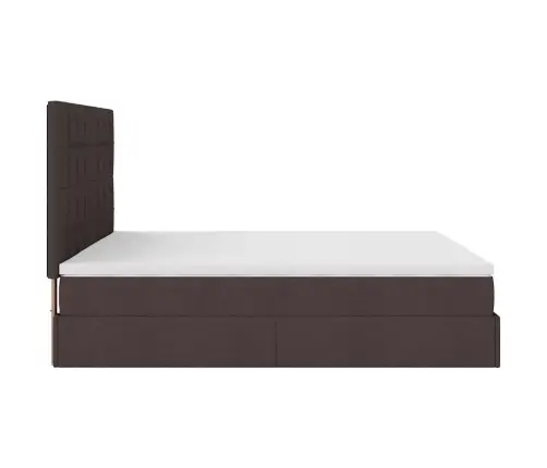 Ottomani Voodi Madratsi Ja Led, Tumepruun, 180X200cm Kangas