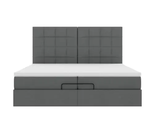 Osmanų Lovos Rėmas Su Čiužiniais, Pilkas, 200X200cm Audinys