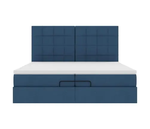 Osmanų Lovos Rėmas Su Čiužiniais, Mėlynas, 200X200cm Audinys