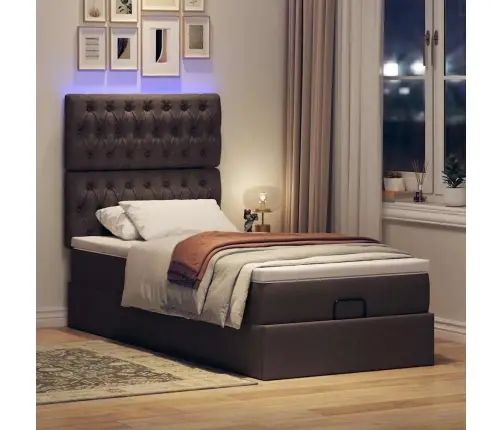 Osmaņu Gultas Rāmis Ar Matrača Tumši Brūns 80X200 Cm Audums Vidaxl