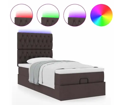 Osmaņu Gultas Rāmis Ar Matrača Tumši Brūns 80X200 Cm Audums Vidaxl