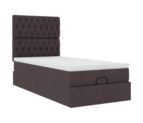 Osmaņu Gultas Rāmis Ar Matrača Tumši Brūns 80X200 Cm Audums Vidaxl