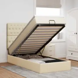 Osmaņu Gultas Rāmis Ar Matrača Krēma 80X200 Cm Audums Vidaxl