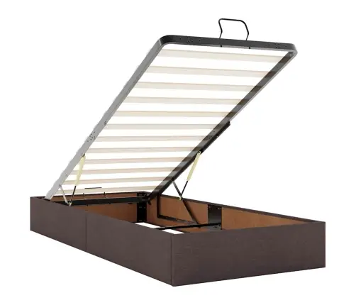 Osmaņu Gulta Ar Matraci&Leds, Tumši Brūns, 90X200 Cm, Audums Vidaxl