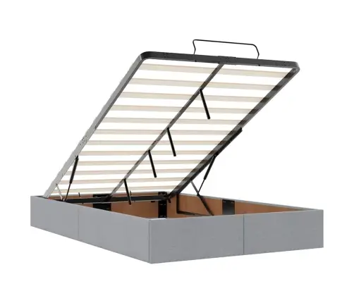 Ottomani Voodiraam Madratsiga, Helehall, 120X190 cm Kangas