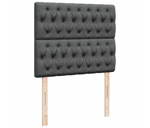 Ottomani Voodi Madratsiga Ja Led, Tumehall, 120X190 cm Kangas