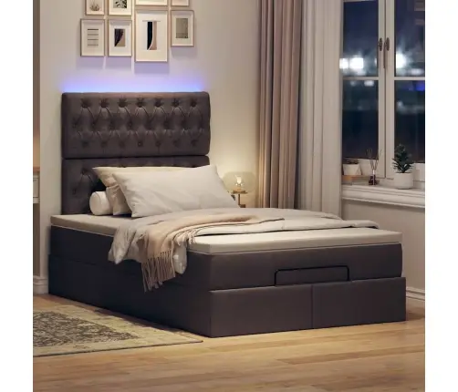 Osmaņu Gultas Rāmis Ar Matrača Tumši Pelēks 120X190 Cm Audums Vidaxl