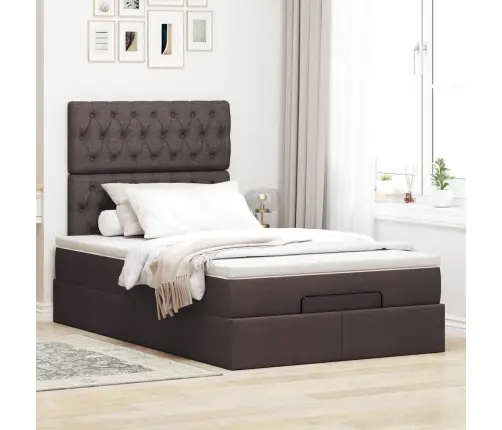 Osmaņu Gultas Rāmis Ar Matrača Tumši Pelēks 120X190 Cm Audums Vidaxl