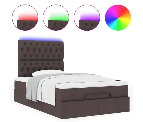 Osmaņu Gultas Rāmis Ar Matrača Tumši Pelēks 120X190 Cm Audums Vidaxl