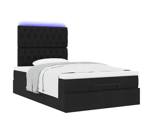 Ottomani Voodiraam Madratsiga, Must, 120X200cm Kangas