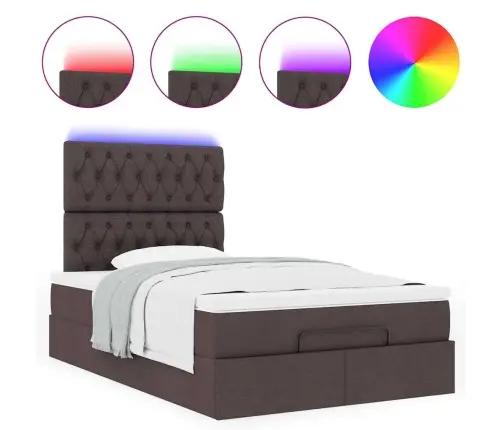 Osmaņu Gultas Rāmis Ar Matrača Tumši Pelēks 120X200 Cm Audums Vidaxl